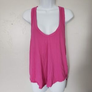 Free People Movement NWOT Women's Small Pink Racerback Tank Top Cotton Athletic